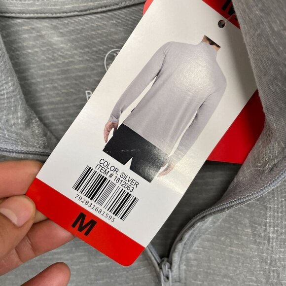 NEW Body Glove Men's M Half-Zip Long Sleeve Sweatshirt Gray Mock Stretch - Picture 6 of 8